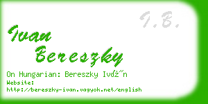 ivan bereszky business card